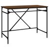 vidaXL Skrivebord brun eik 100x50x75 cm konstruert tre og jern