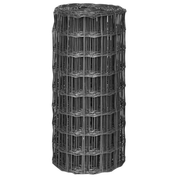 vidaXL Euro gjerde stål 25x0,8 m grå