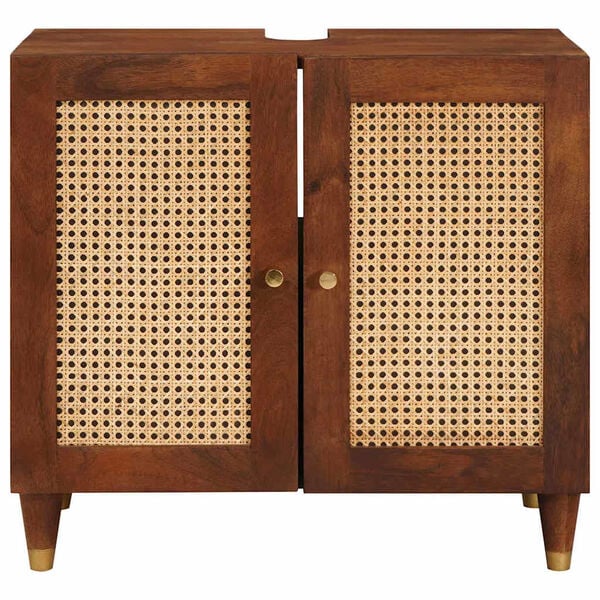 vidaXL Vaskeskap med hylle med d&oslash;r Brun 62 x 33 x 58 cm Konstruert tre