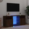 vidaXL TV-benk med LED-lys brun eik 120x30x50 cm