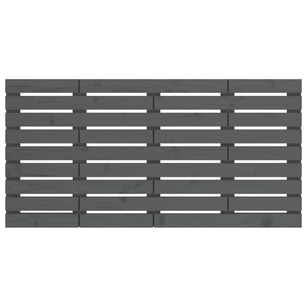 vidaXL Veggmontert sengegavl gr&aring; 126x3x63 cm heltre furu