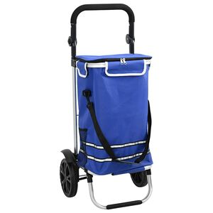 vidaXL Handlevogn Bl&aring; 36,5 x 46,5 x 100,5 cm Oxford-stoff