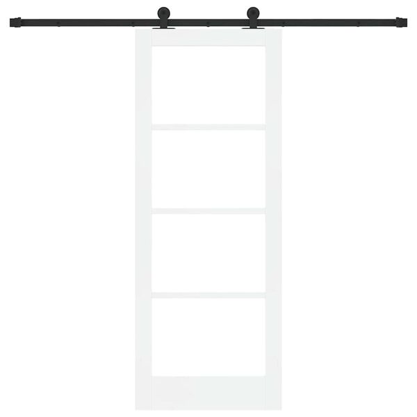 vidaXL Skyvedør ORKDAL Hvit 78 x 202 cm Massivt furutre og glass