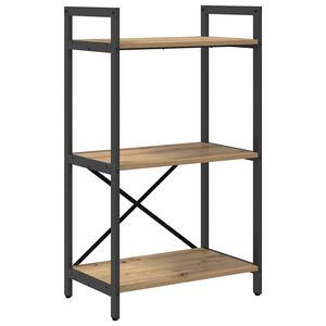 vidaXL Bokhylle 3 niv&aring;er 56 x 34 x 96 cm Konstruert tre Artisan Eik