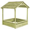 vidaXL Utend&oslash;rs lekehus med sandkasse 128x120x145 cm furu