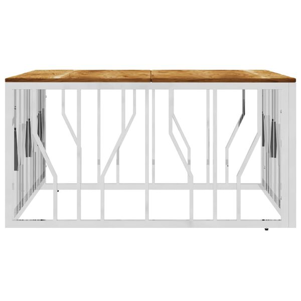 vidaXL Salongbord s&oslash;lv rustfritt st&aring;l og heltre akasie