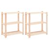 vidaXL Lagringshyller 3 etasjer 2 stk 80x38x90cm heltre furu 150kg