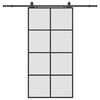 vidaXL Skyved&oslash;r med monteringssett svart 102,5x205 cm ESG-glass