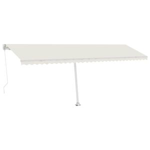 vidaXL Manuell uttrekkbar markise med LED 600x350 cm kremhvit