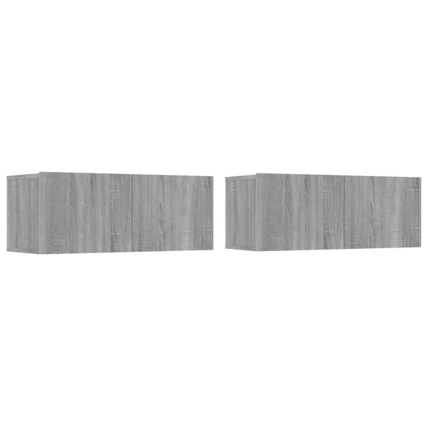 vidaXL TV-skapsett 4 deler grå sonoma konstruert tre