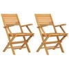 vidaXL Klappstoler 2 stk. 55x62x90 cm heltre teak