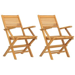 vidaXL Klappstoler 2 stk. 55x62x90 cm heltre teak