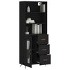 vidaXL Highboard svart 69,5x34x180 cm konstruert tre