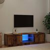 vidaXL TV-benk med LED-lys gammelt tre 140x40x36 cm konstruert tre