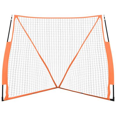 vidaXL Baseballnett oransje og svart 183x182x183 cm stål og polyester