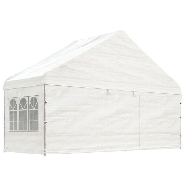 vidaXL Paviljong med tak hvit 5,88x2,23x3,75 m polyetylen