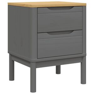 vidaXL Nattbord gr&aring; 45x39x57 cm heltre furu