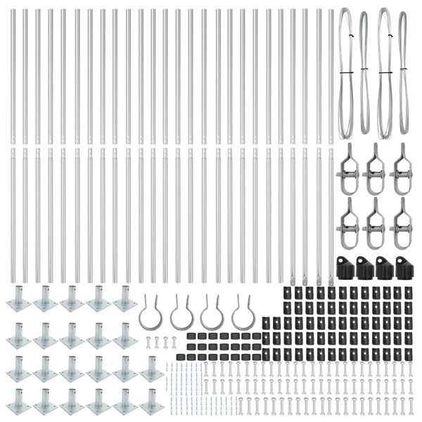 vidaXL Gjerdepåle Annet 26 pcs Grå 3,2 x 3,2 x 68,5 cm Stål