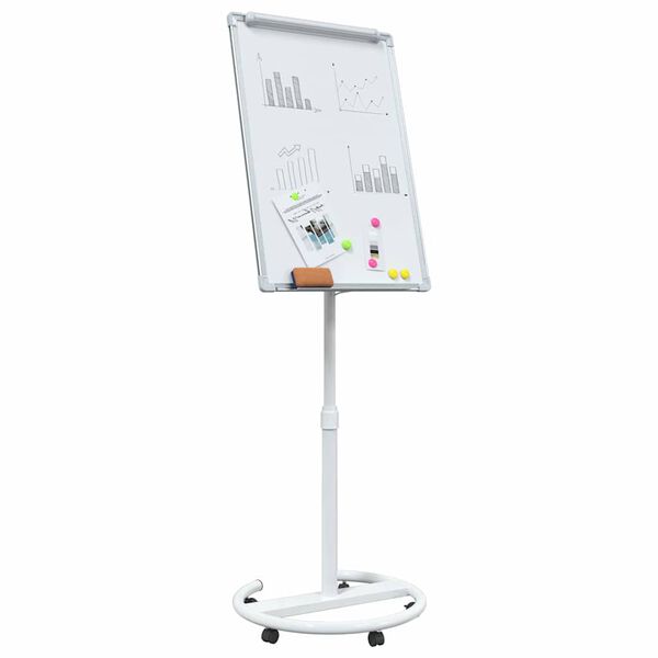 vidaXL Magnetisk whiteboard Grå og hvit 62 x 62,5 x 197 cm EPS