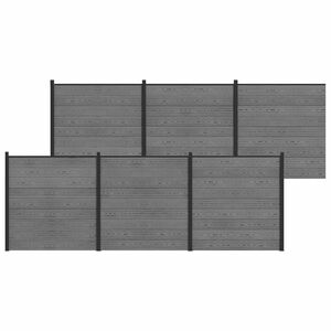vidaXL Gjerdesett 1045 x 186 cm WPC og Aluminium Gr&aring;