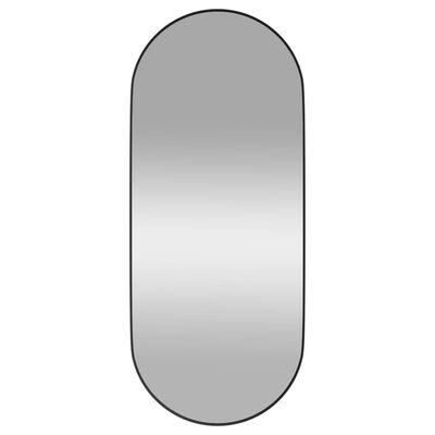 vidaXL Veggmontert speil svart 25x60 cm oval