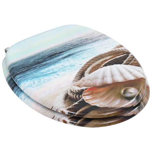 vidaXL Toalettseter 2 stk MDF sj&oslash;skjell-design