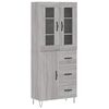 vidaXL Highboard gr&aring; sonoma 69,5x34x180 cm konstruert tre