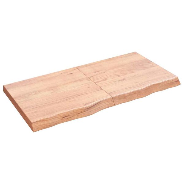 vidaXL Benkeplate til bad lysebrun 120x60x(2-6) cm behandlet heltre