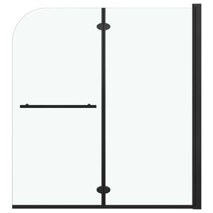 vidaXL Leddet dusjd&oslash;r med 2 paneler ESG 120x140 cm svart