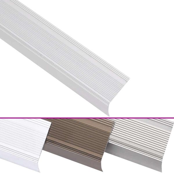 vidaXL Trappeneser L-form 5 stk aluminium 100 cm s&oslash;lv