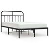 vidaXL Sengeramme i metall med hodegavl svart 120x190 cm
