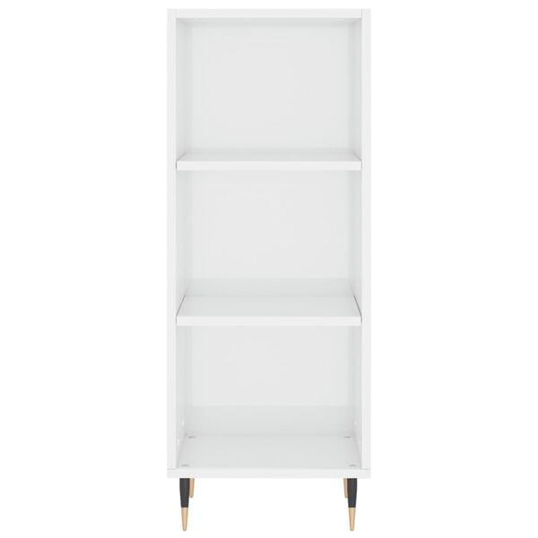 vidaXL Skjenk høyglans hvit 34,5x32,5x90 cm konstruert tre