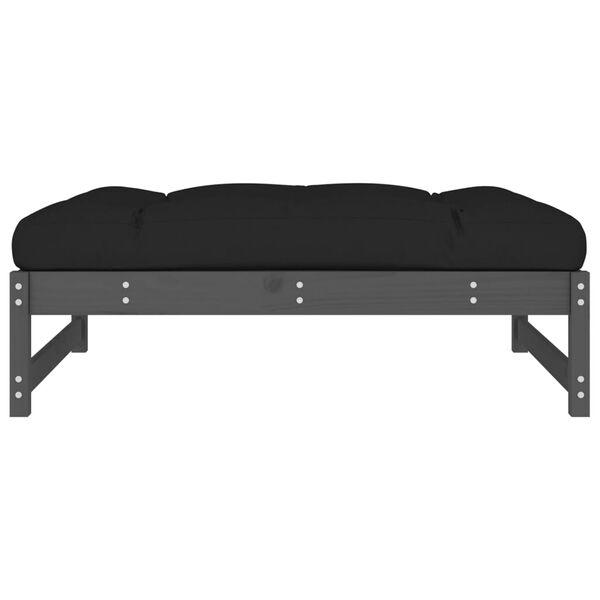 vidaXL Hagefotskammel grå 120x80 cm heltre furu