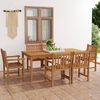 vidaXL 7-delers hagespisesett 180x90 cm heltre teak