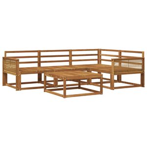 vidaXL Utend&oslash;rs sofa-sett 5 pcs Naturlig Solid akasietre