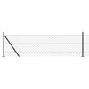 vidaXL Kjedegjerde med betongbase 25 x 0,4 m PVC-belagt st&aring;l Gr&aring; Mesh