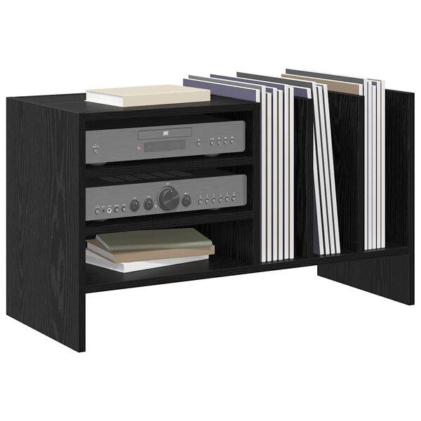 vidaXL Plateskap med hylle Svart Eik 78,5 x 35 x 45 cm Konstruert tre