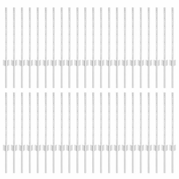 vidaXL Gjerdepunkter 44 pcs sølv 100 cm Stål