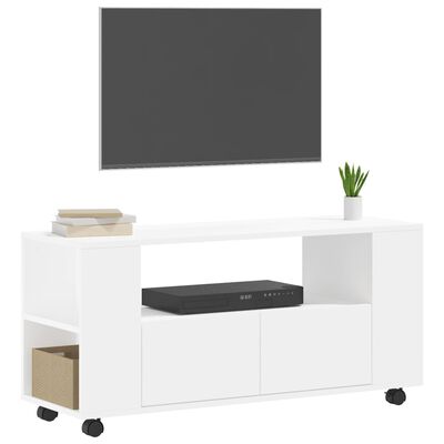vidaXL TV-benk hvit 102x34,5x43 cm konstruert tre