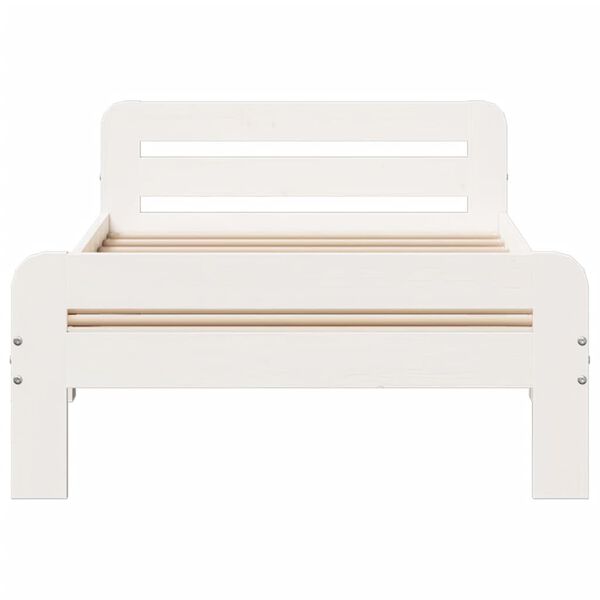 vidaXL Sengeramme uten madrass hvit 75x190 cm heltre furu