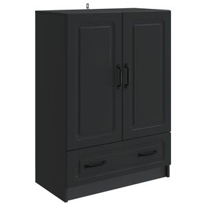 vidaXL Serviesskap med skuff Svart 66 x 34,5 x 92 cm Konstruert tre