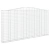 vidaXL Gabionkurv buet 400x30x200/220 cm galvanisert jern