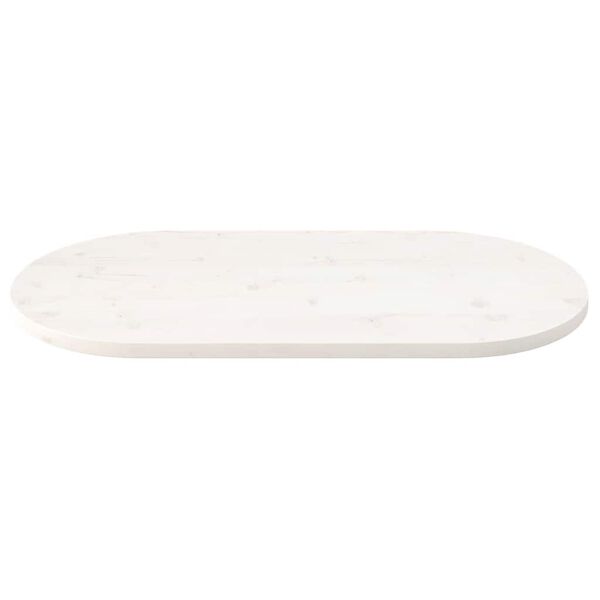 vidaXL Bordplate hvit 90x45x2,5 cm heltre furu oval
