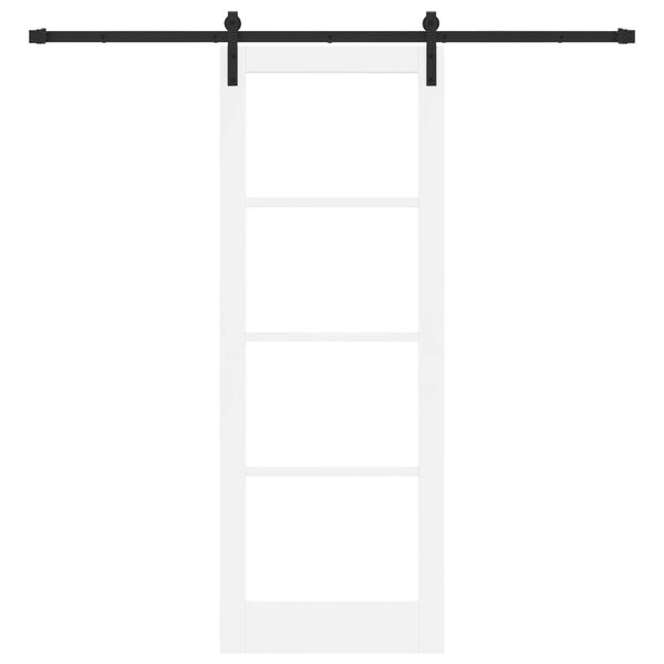 vidaXL Skyvedør ORKDAL Hvit 78 x 211 cm Massivt furutre og glass