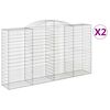 vidaXL Gabionkurver buede 2 stk 300x50x160/180 cm galvanisert jern