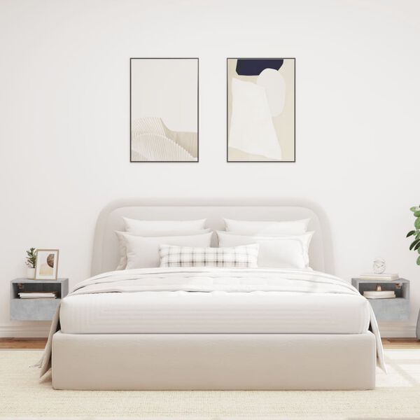 vidaXL Vegghengte TV-benker 2 stk betonggr&aring; 40x30x30 cm konstruert tre