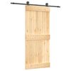vidaXL Skyved&oslash;r Naturlig og svart 90 x 210 cm Massiv Furu Tre