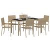 vidaXL Hage Spisegruppe 7 pcs Beige polyrotting