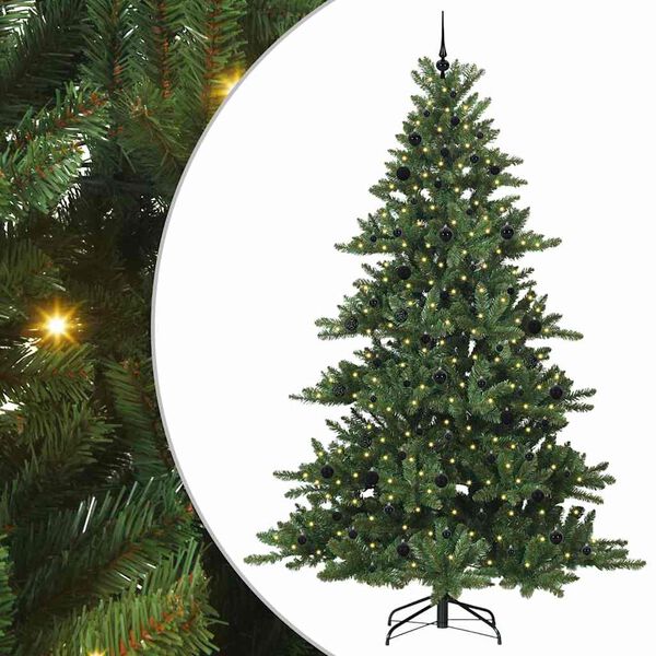 vidaXL Kunstig sammensatt juletre med 300 LED med stativ 240 cm PVC