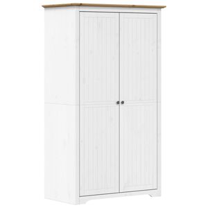 vidaXL Garderobe BODO hvit og brun 99x53,5x173 cm heltre furu